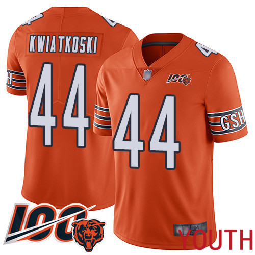 Chicago Bears Limited Orange Youth Nick Kwiatkoski Alternate Jersey NFL Football #44 100th Season